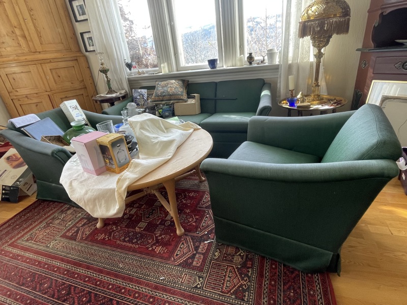 Sofa og 2 stoler